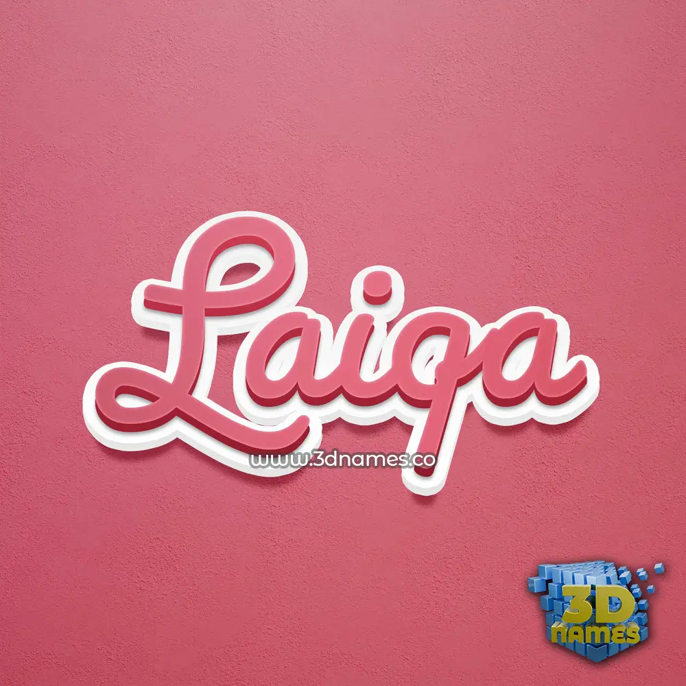 laiqa in Red Scribble style - 3D name wallpaper