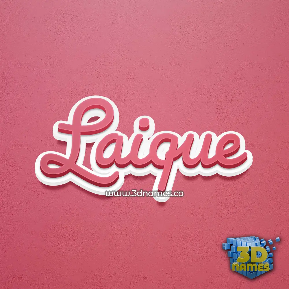 laique in Red Scribble style - 3D name wallpaper