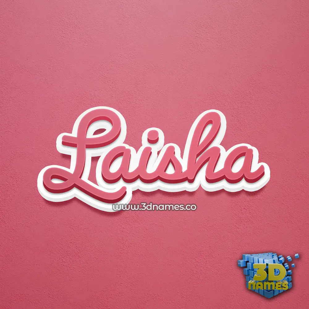 laisha in Red Scribble style - 3D name wallpaper