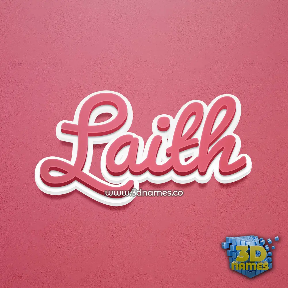 laith in Red Scribble style - 3D name wallpaper
