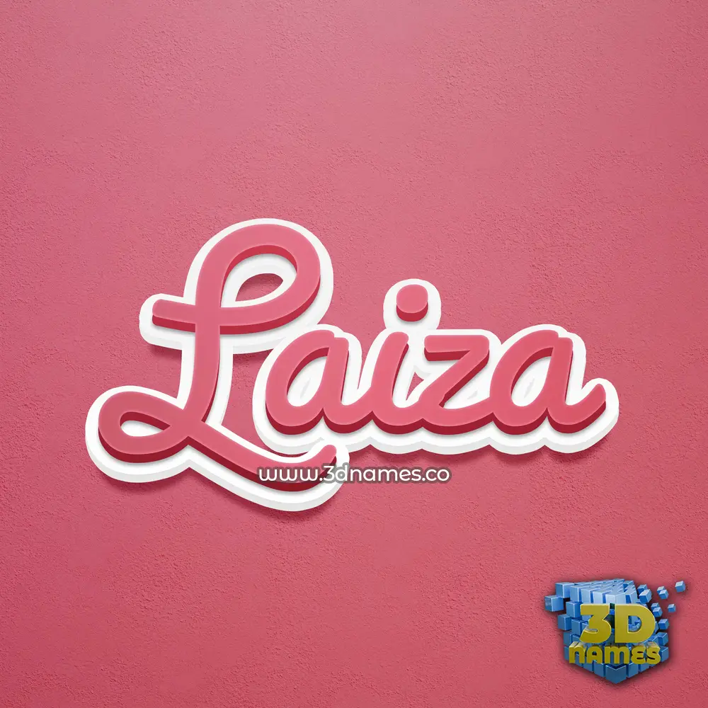 laiza in Red Scribble style - 3D name wallpaper