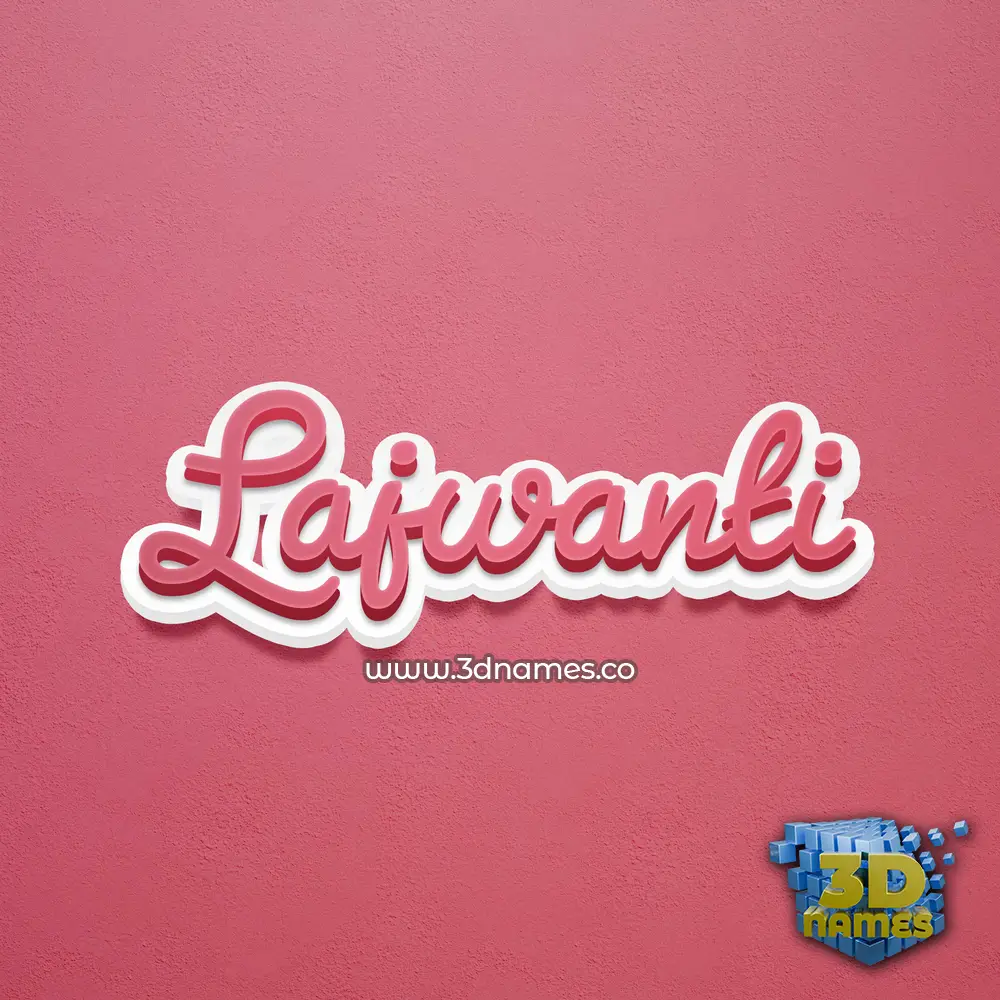 lajwanti in Red Scribble style - 3D name wallpaper