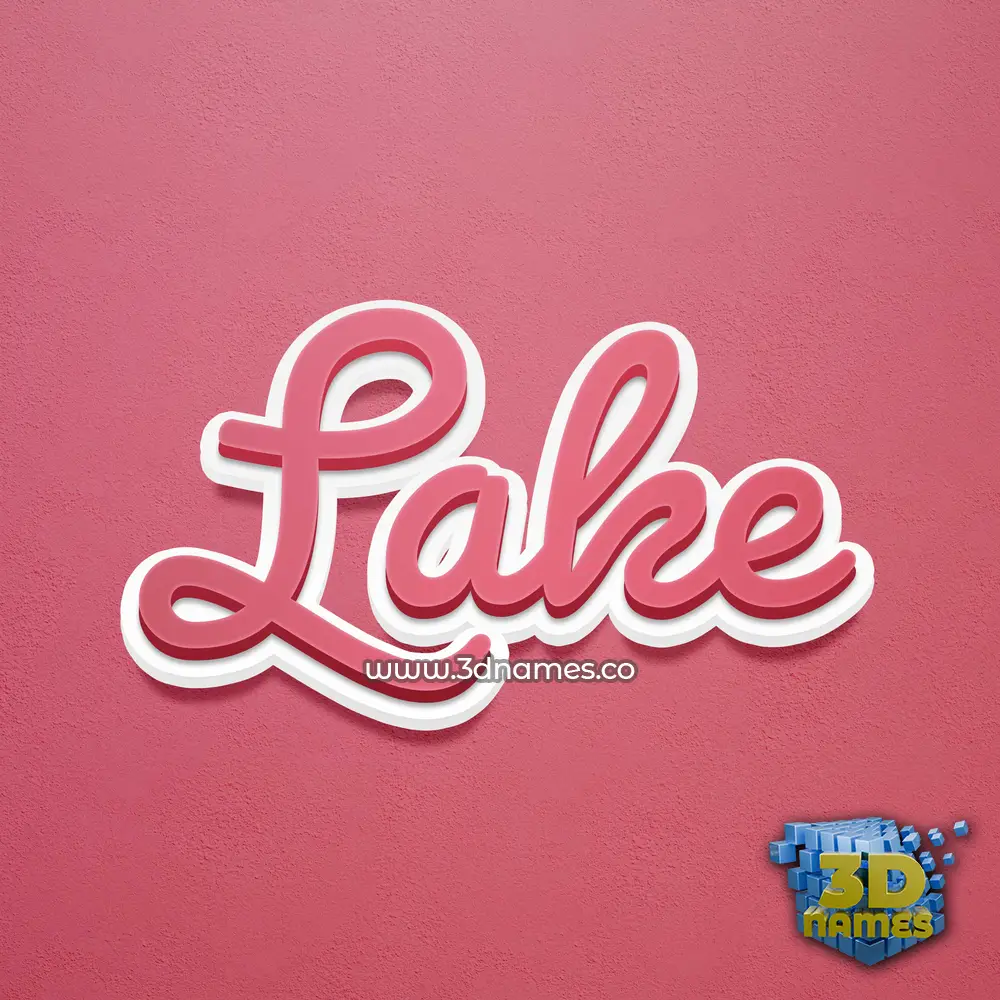 lake in Red Scribble style - 3D name wallpaper