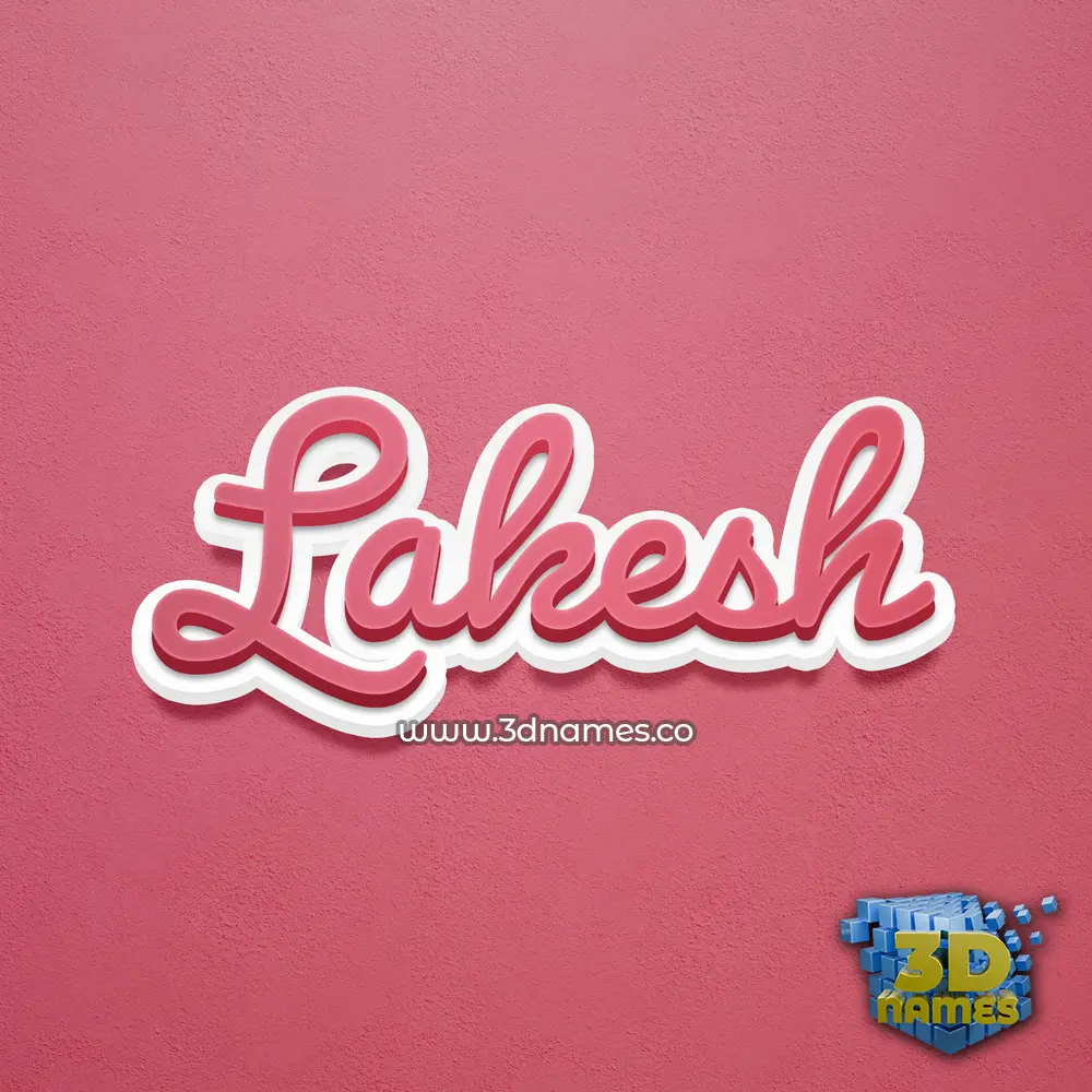 lakesh in Red Scribble style - 3D name wallpaper