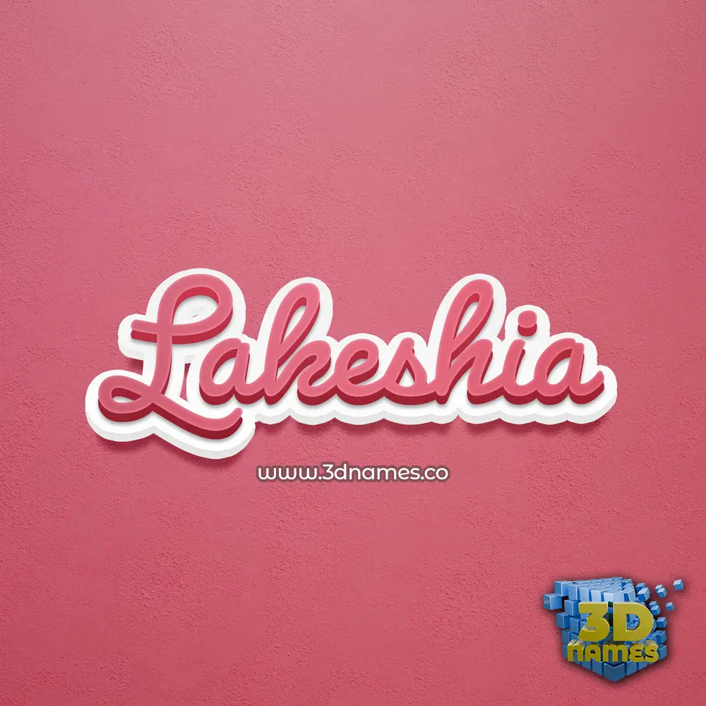 lakeshia in Red Scribble style - 3D name wallpaper