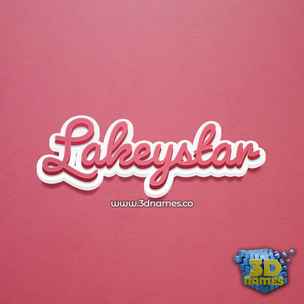 lakeystar in Red Scribble style - 3D name wallpaper