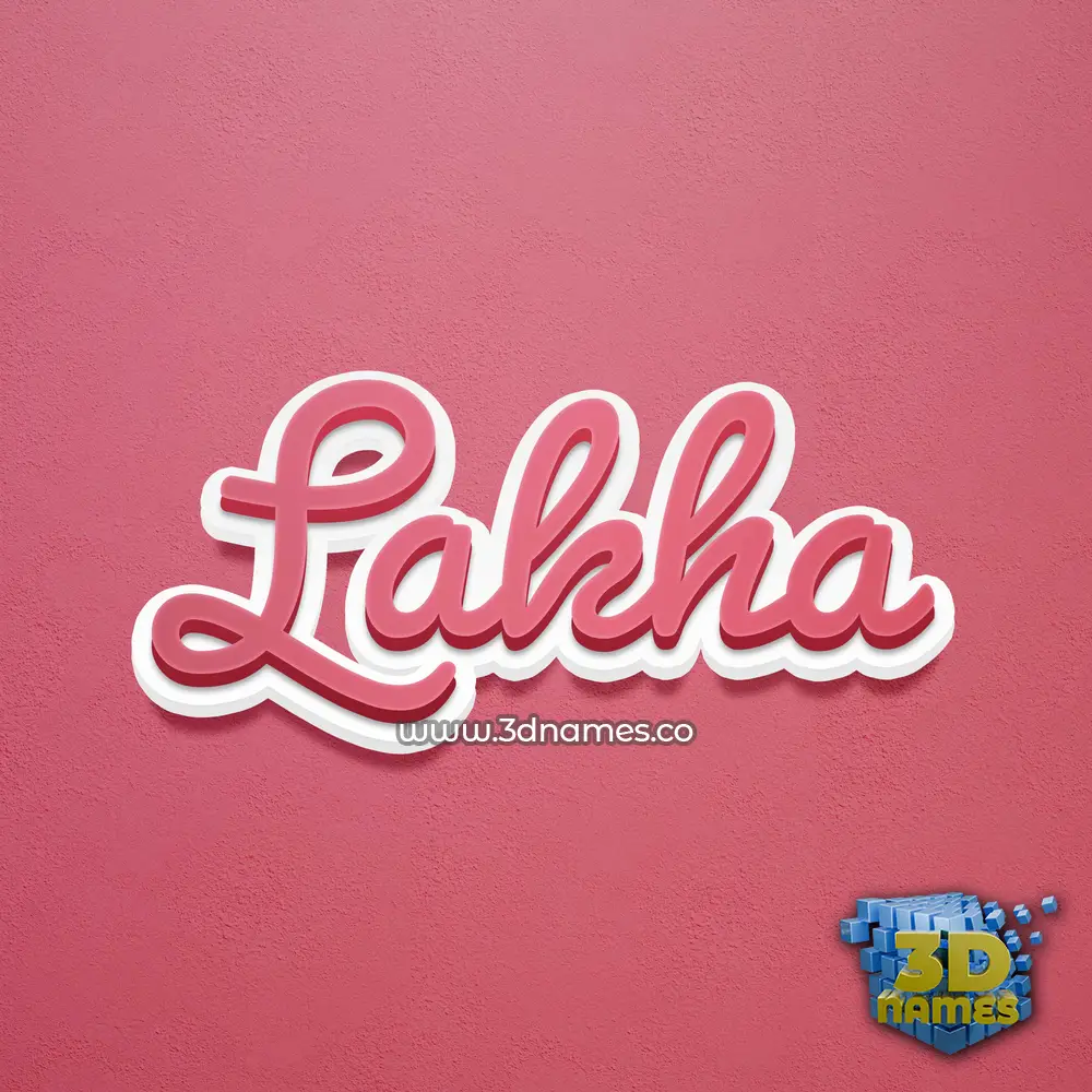 lakha in Red Scribble style - 3D name wallpaper