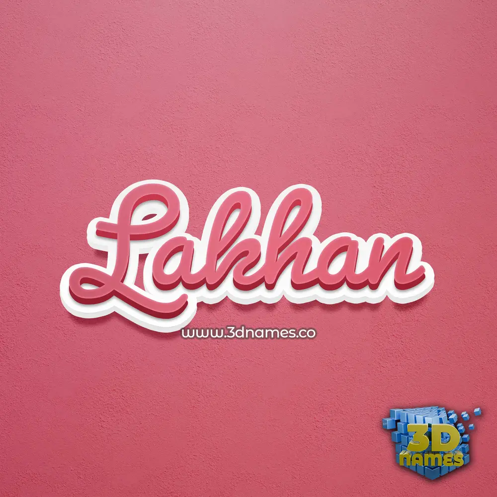 lakhan in Red Scribble style - 3D name wallpaper