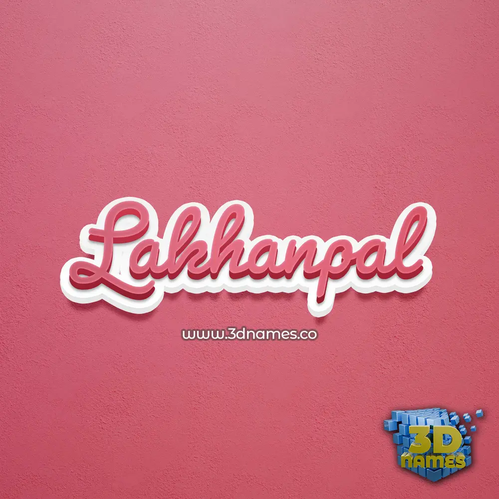 lakhanpal in Red Scribble style - 3D name wallpaper