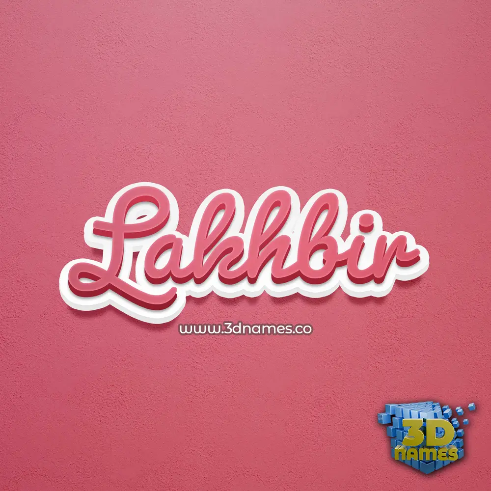 lakhbir in Red Scribble style - 3D name wallpaper