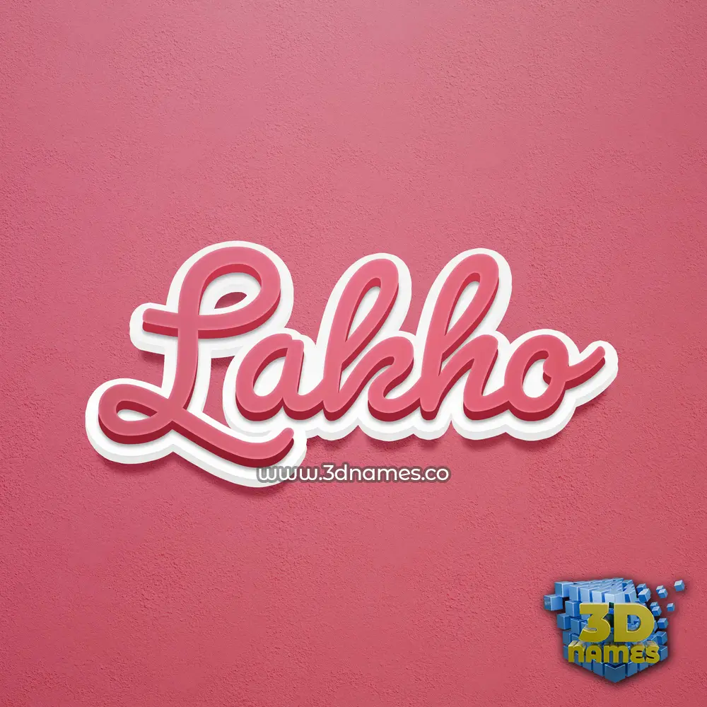 lakho in Red Scribble style - 3D name wallpaper