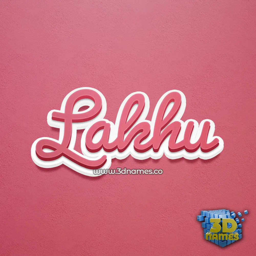 lakhu in Red Scribble style - 3D name wallpaper