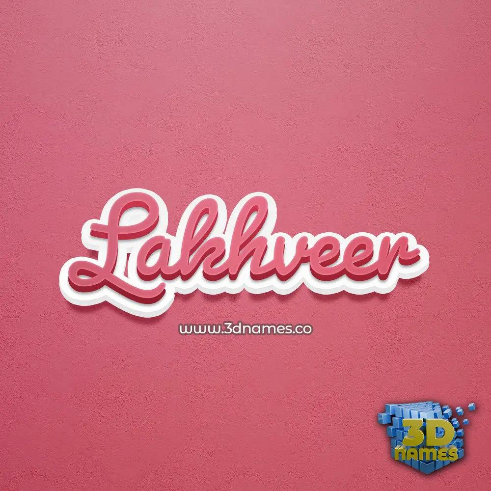 lakhveer in Red Scribble style - 3D name wallpaper