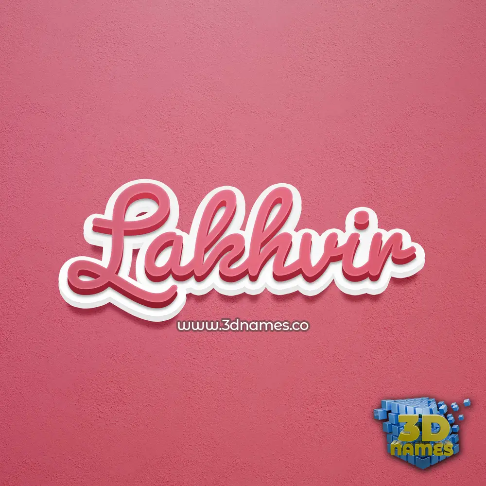 lakhvir in Red Scribble style - 3D name wallpaper