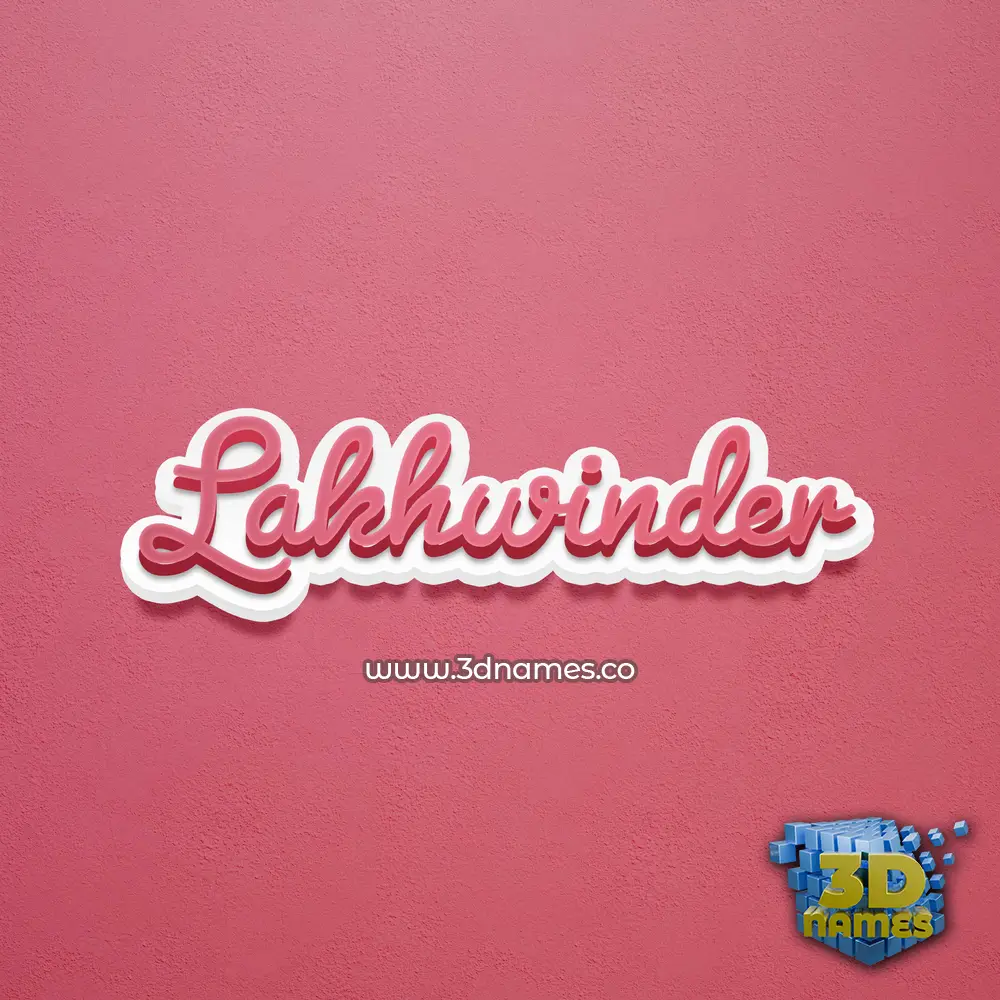 lakhwinder in Red Scribble style - 3D name wallpaper