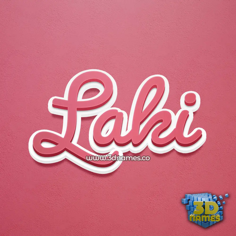 laki in Red Scribble style - 3D name wallpaper