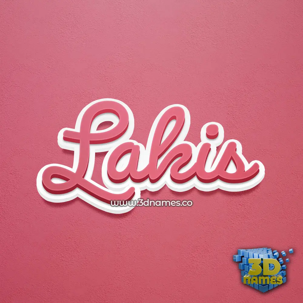 lakis in Red Scribble style - 3D name wallpaper