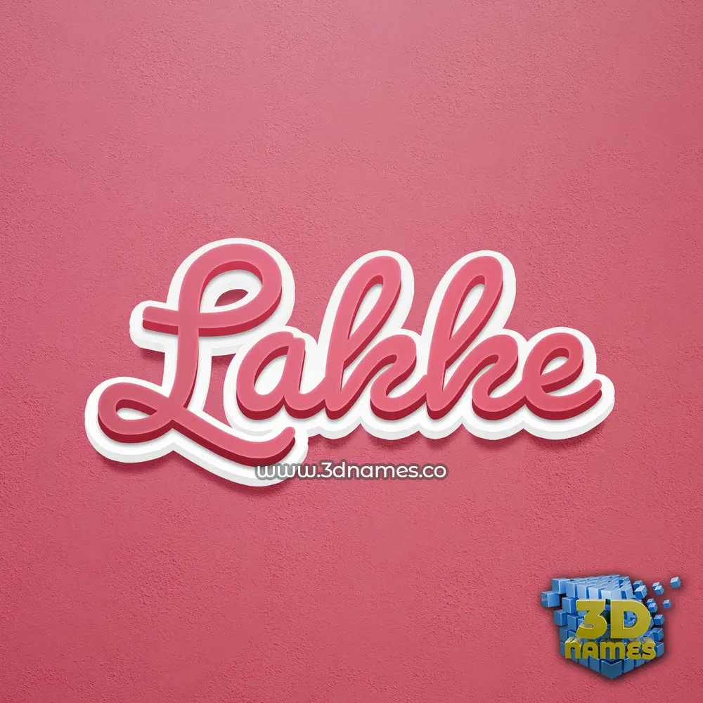 lakke in Red Scribble style - 3D name wallpaper