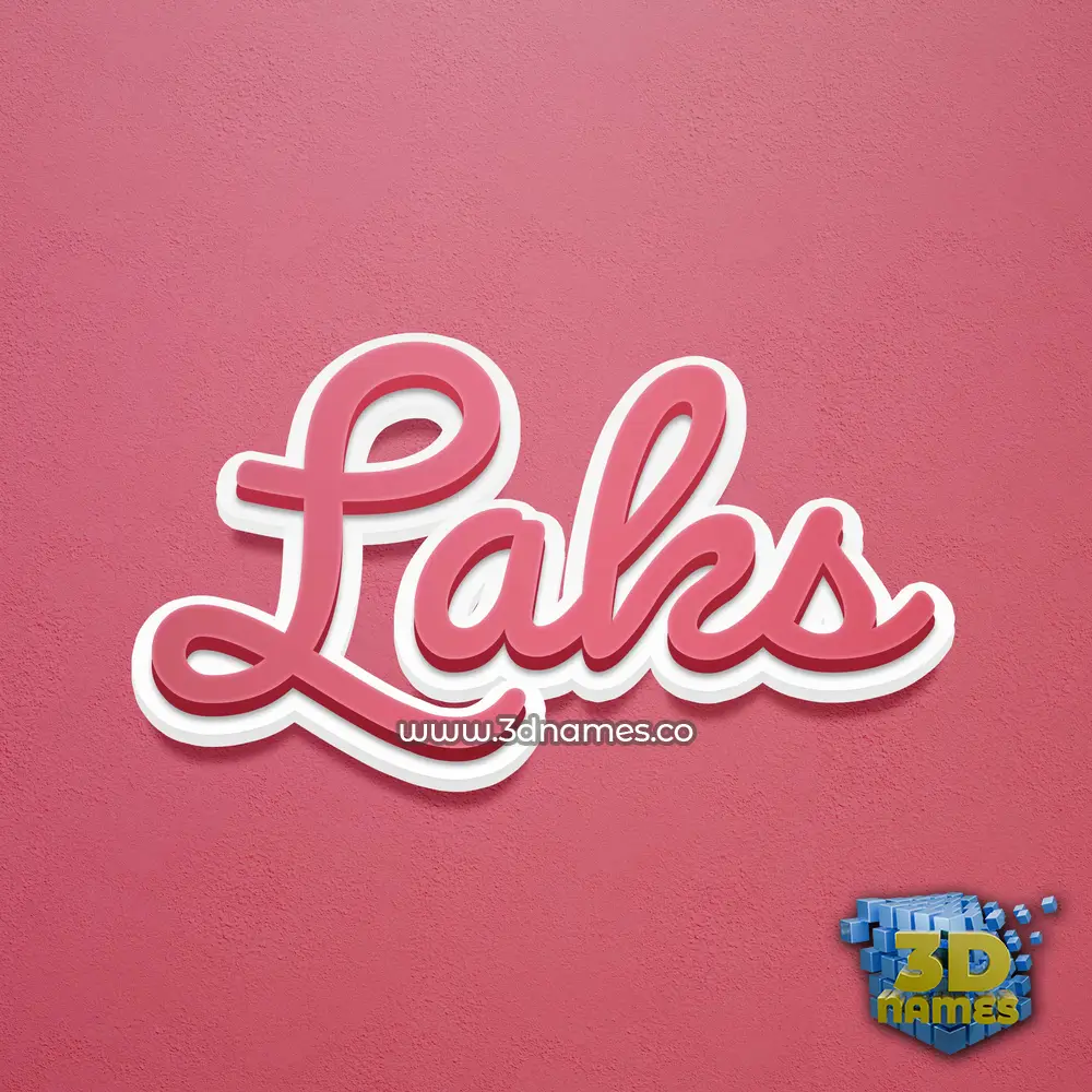 laks in Red Scribble style - 3D name wallpaper