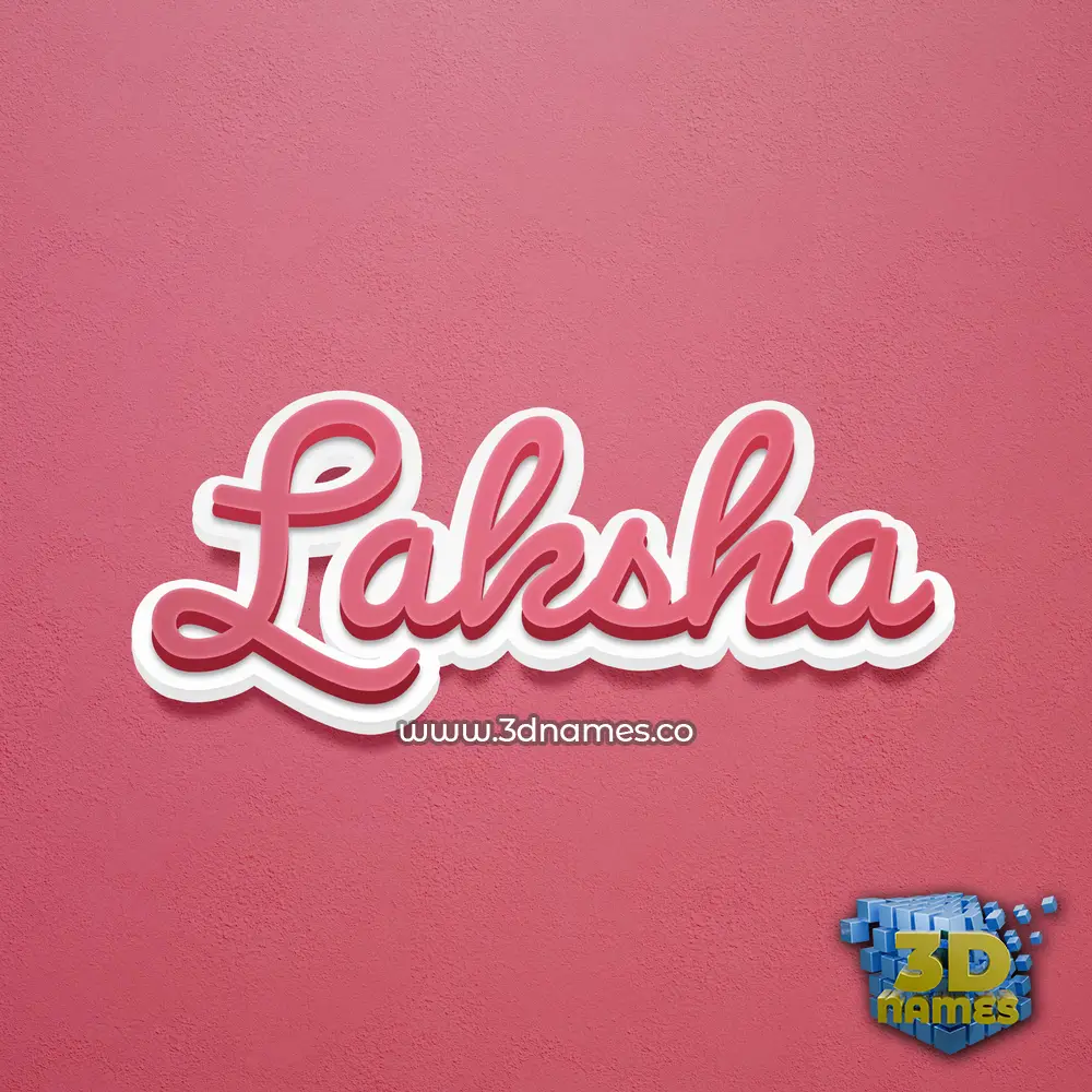 laksha in Red Scribble style - 3D name wallpaper