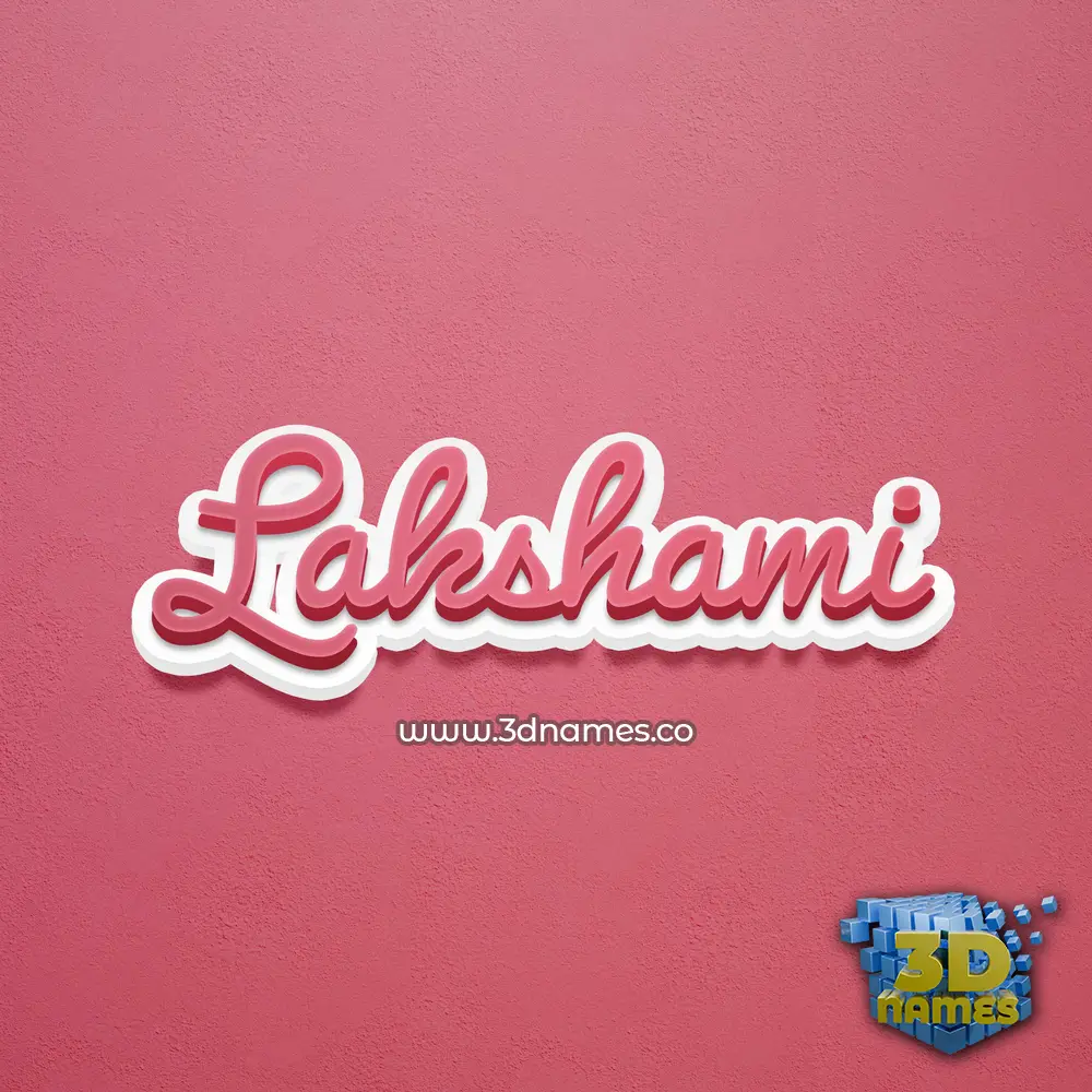lakshami in Red Scribble style - 3D name wallpaper