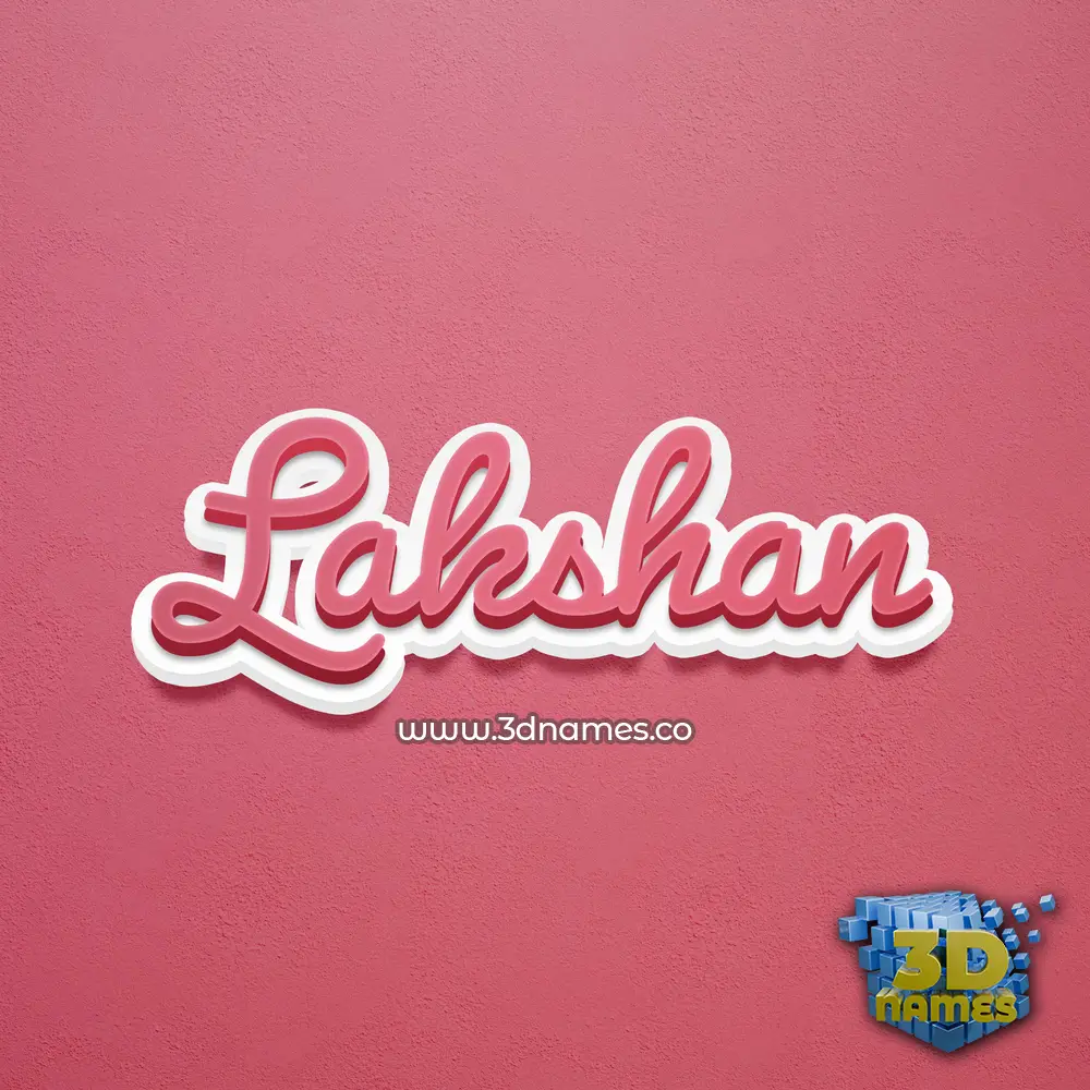 lakshan in Red Scribble style - 3D name wallpaper
