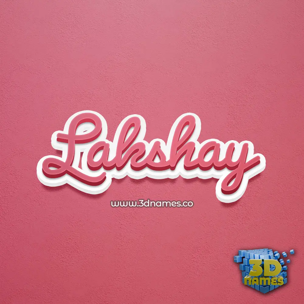 lakshay in Red Scribble style - 3D name wallpaper