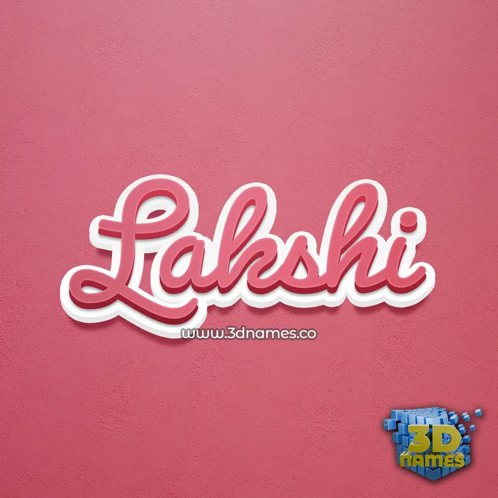 lakshi in Red Scribble style - 3D name wallpaper
