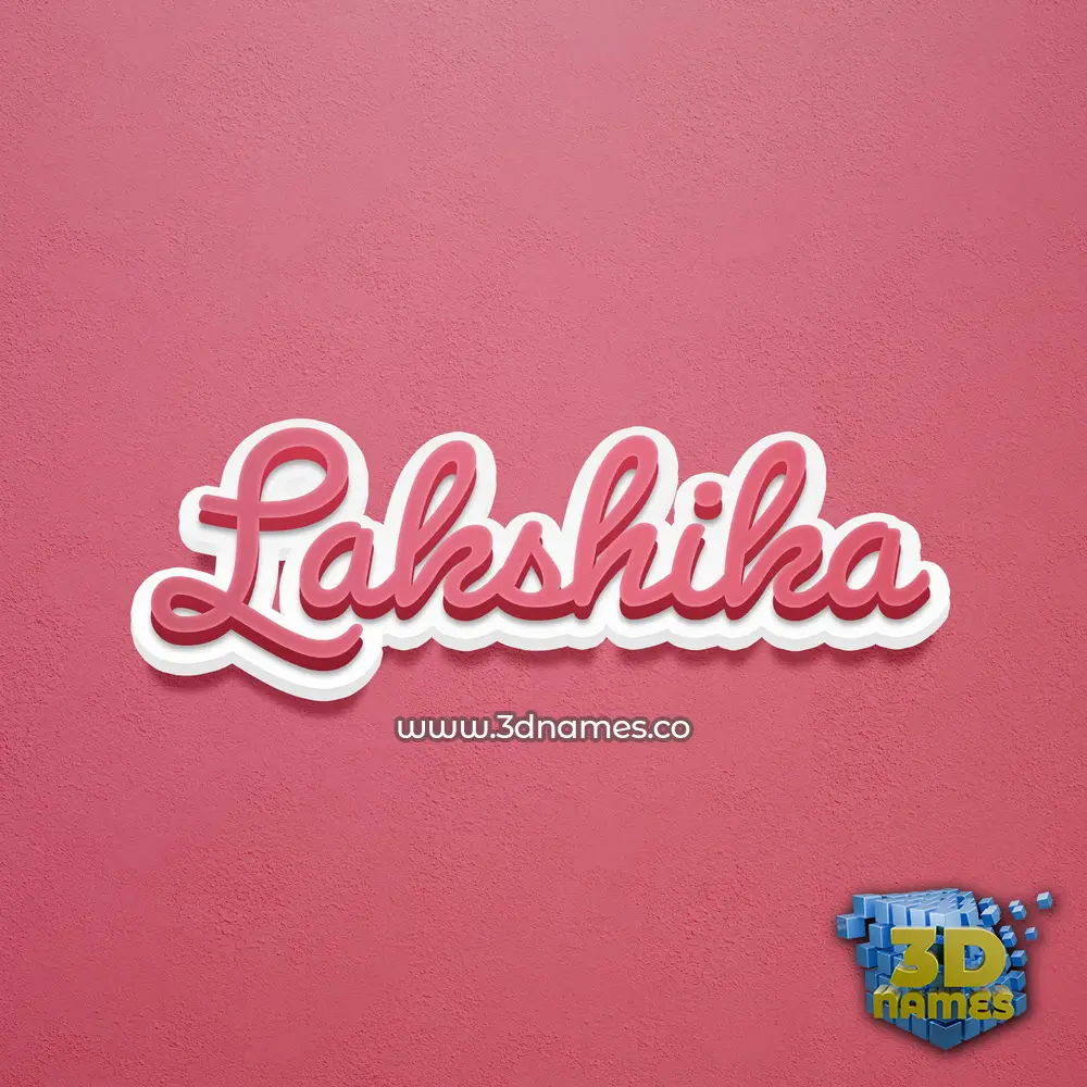 lakshika in Red Scribble style - 3D name wallpaper