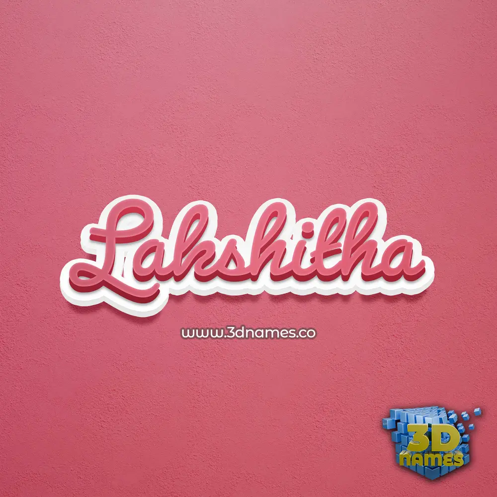 lakshitha in Red Scribble style - 3D name wallpaper