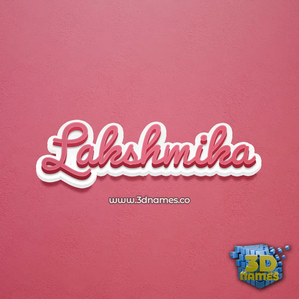 lakshmika in Red Scribble style - 3D name wallpaper