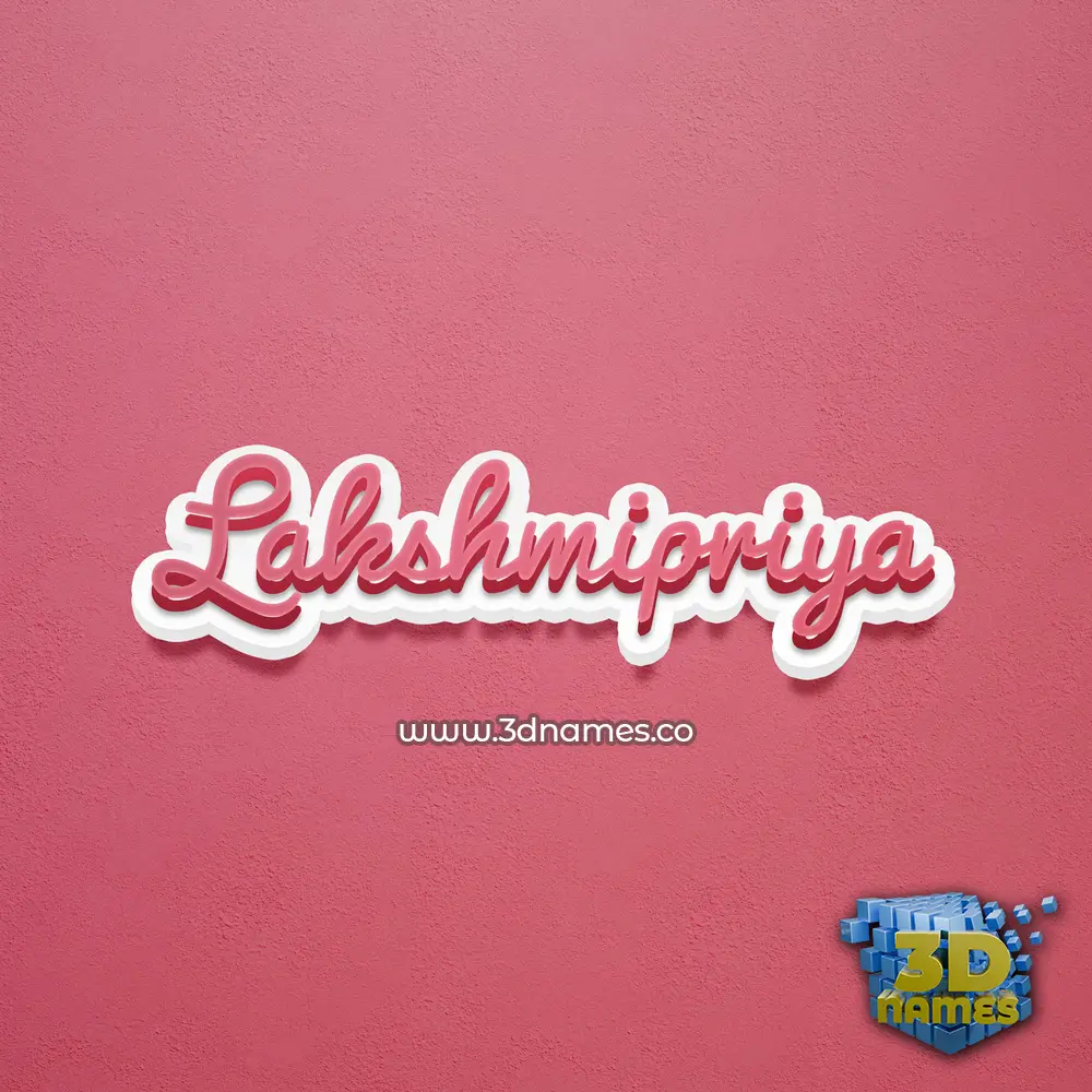 lakshmipriya in Red Scribble style - 3D name wallpaper