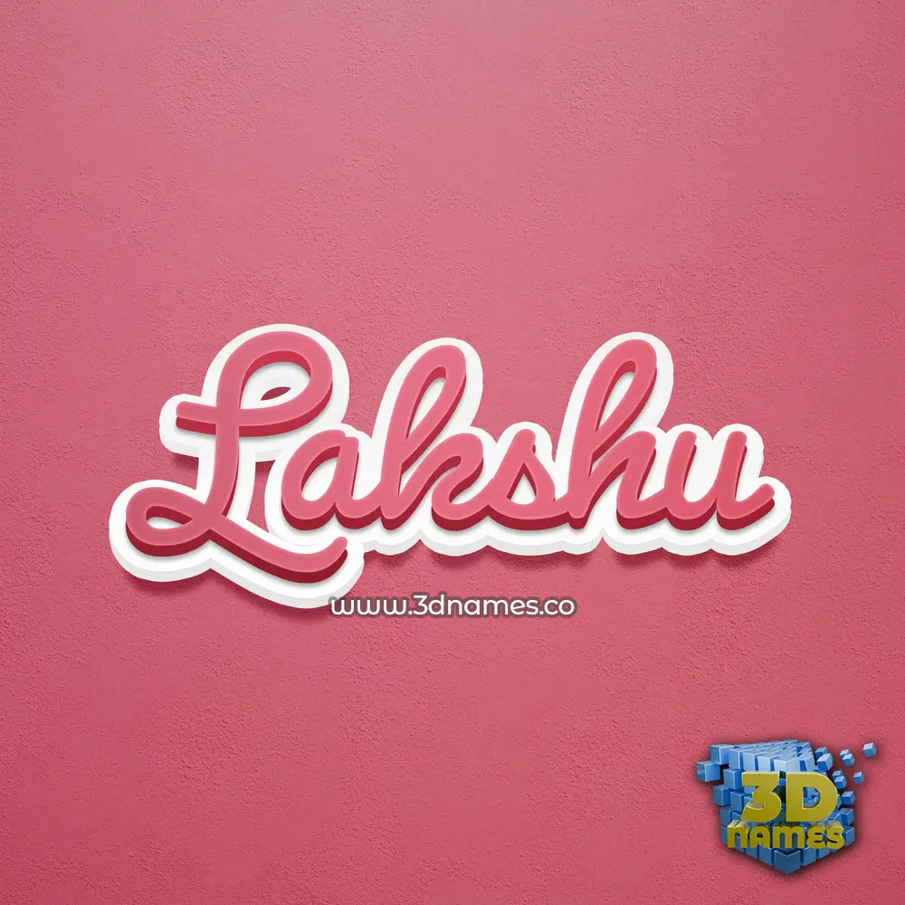 lakshu in Red Scribble style - 3D name wallpaper