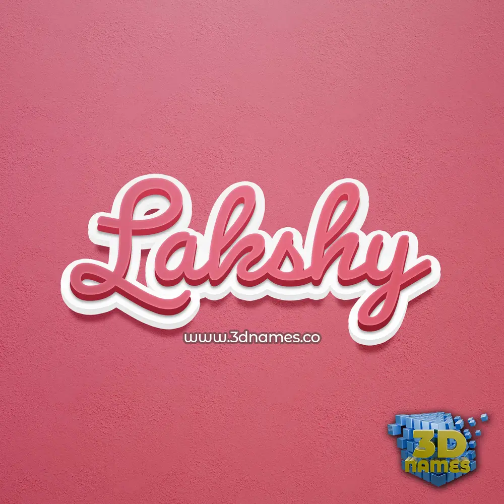 lakshy in Red Scribble style - 3D name wallpaper
