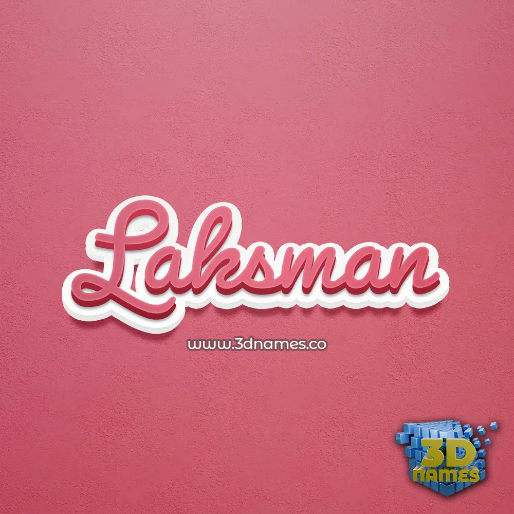 laksman in Red Scribble style - 3D name wallpaper