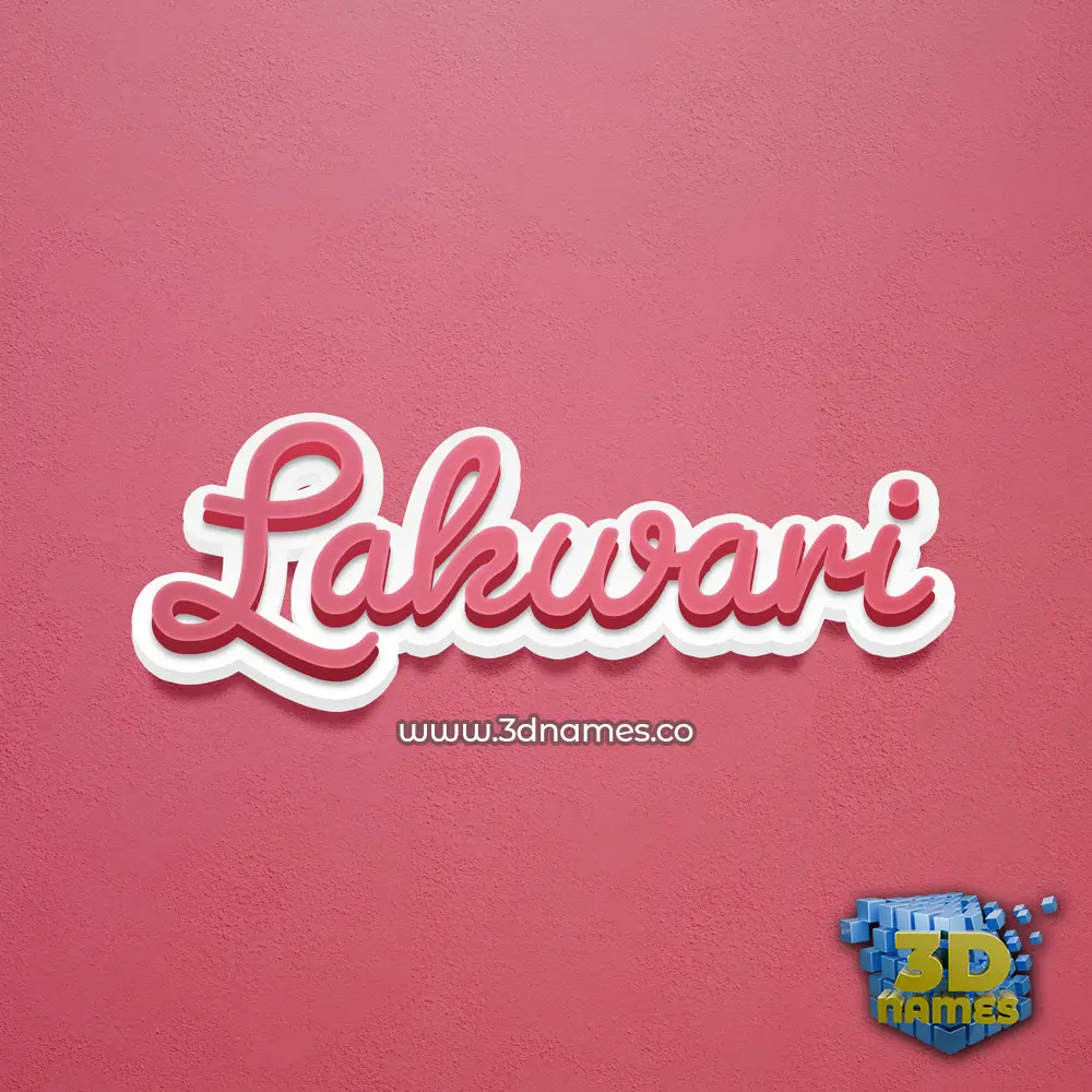 lakwari in Red Scribble style - 3D name wallpaper