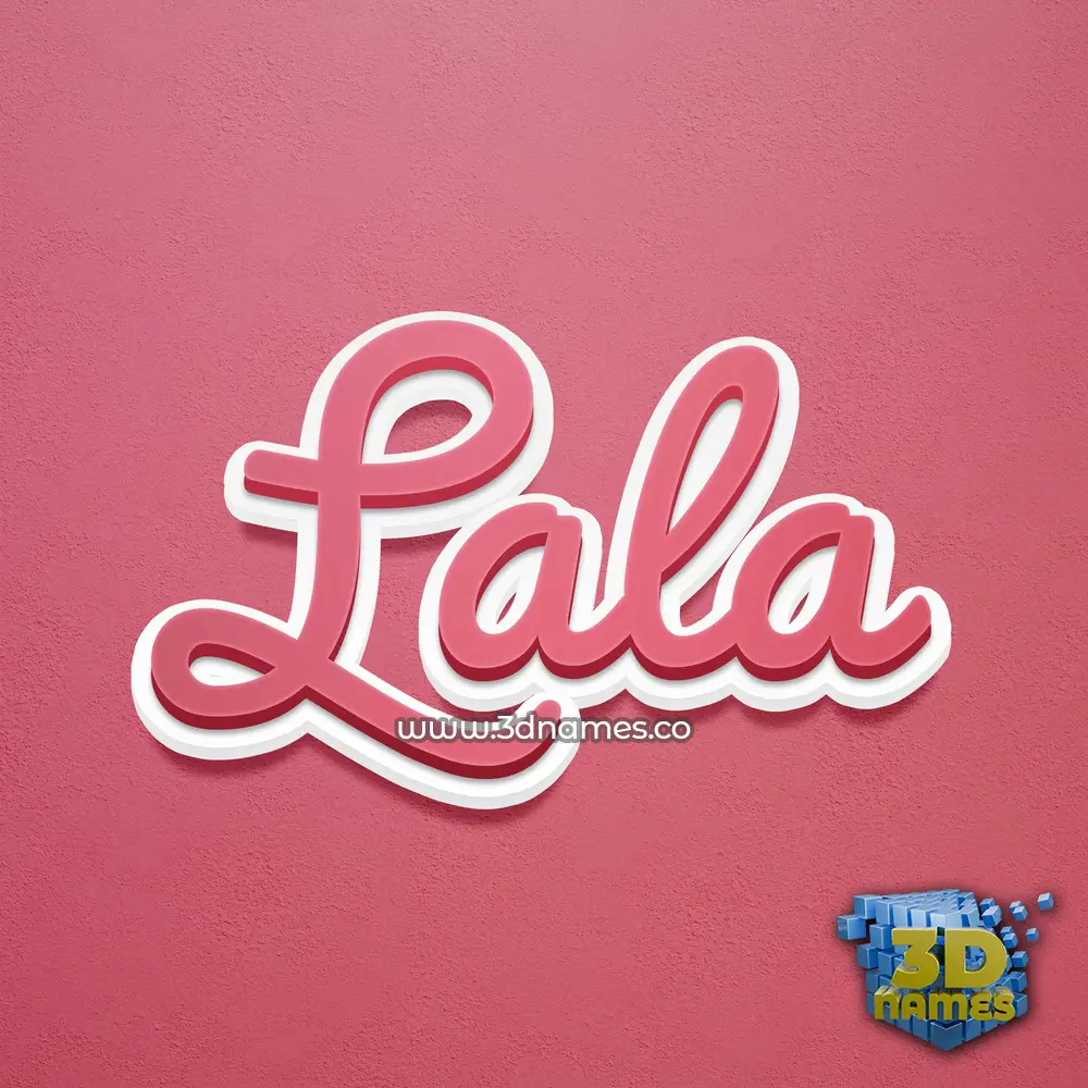 lala in Red Scribble style - 3D name wallpaper