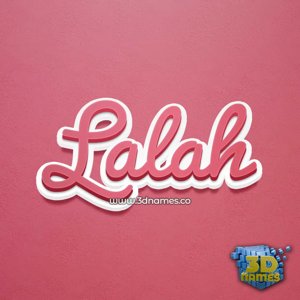 lalah in Red Scribble style - 3D name wallpaper