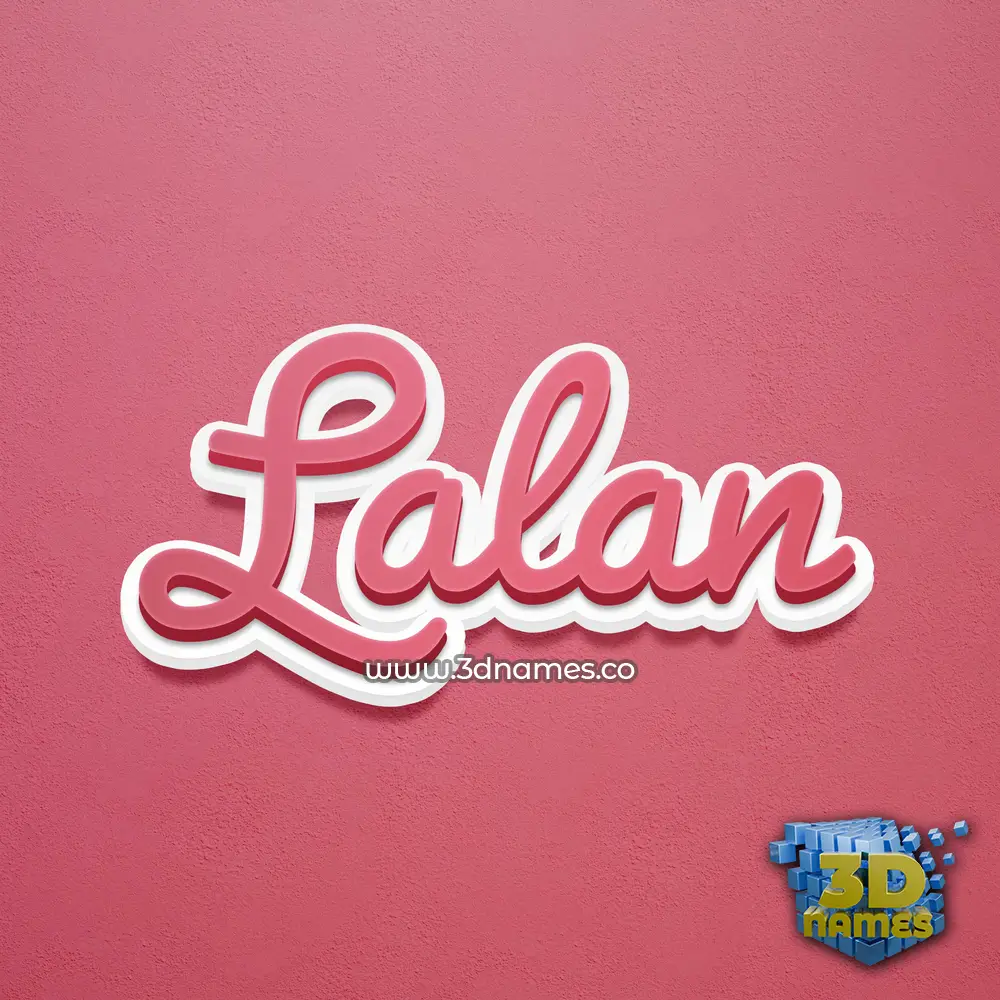 lalan in Red Scribble style - 3D name wallpaper