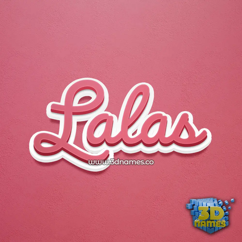 lalas in Red Scribble style - 3D name wallpaper