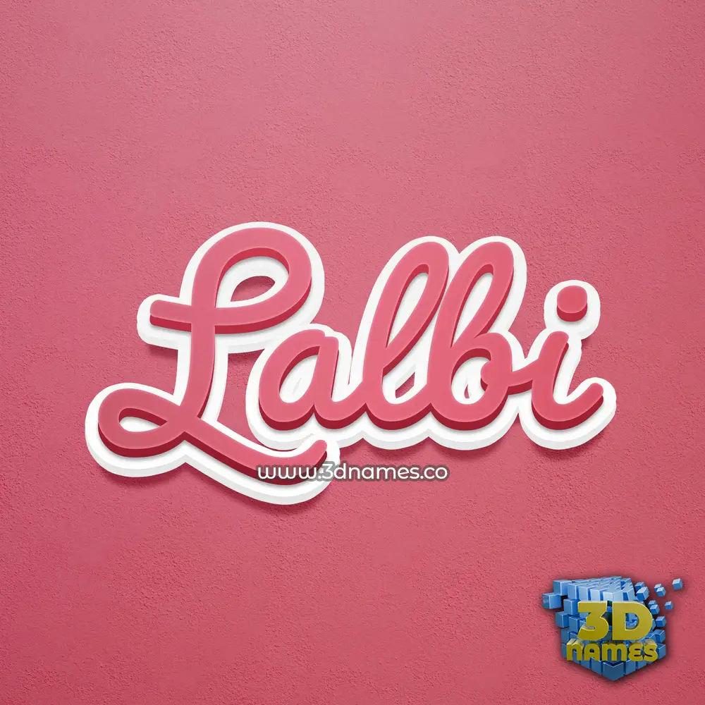 lalbi in Red Scribble style - 3D name wallpaper