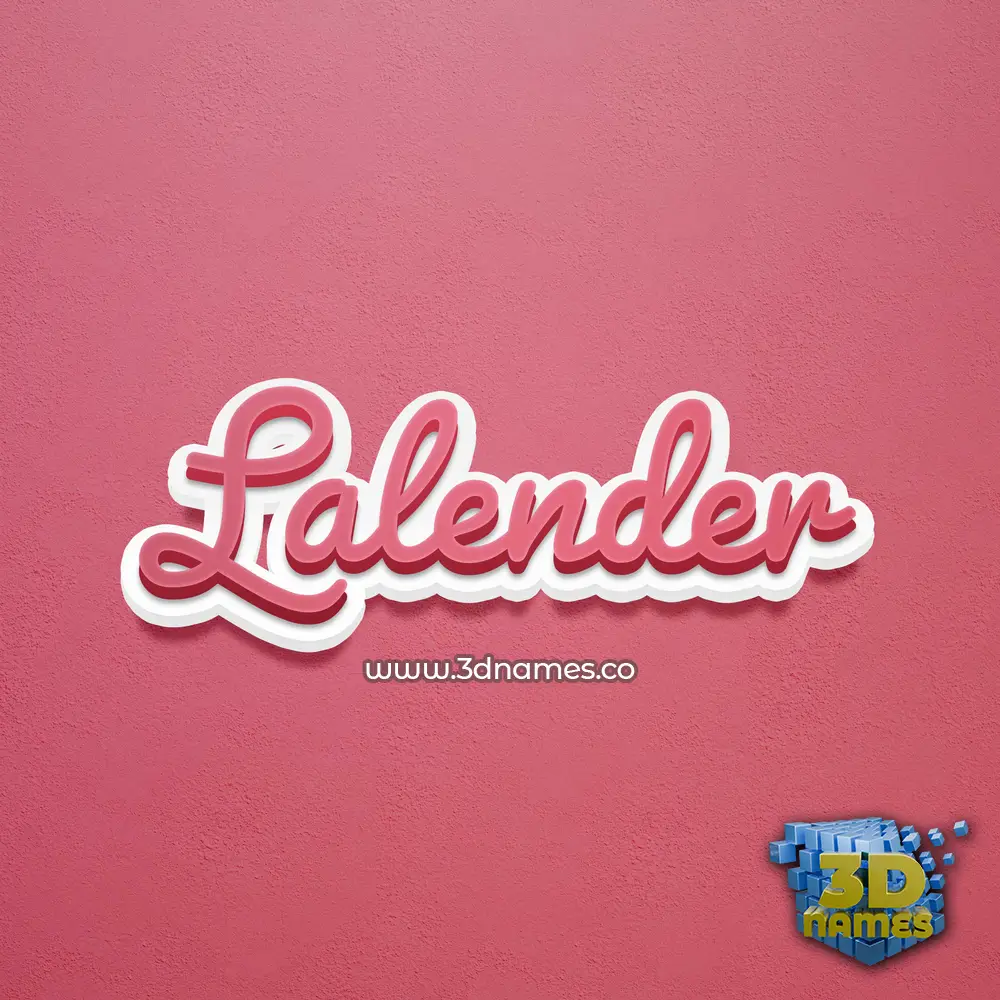 lalender in Red Scribble style - 3D name wallpaper