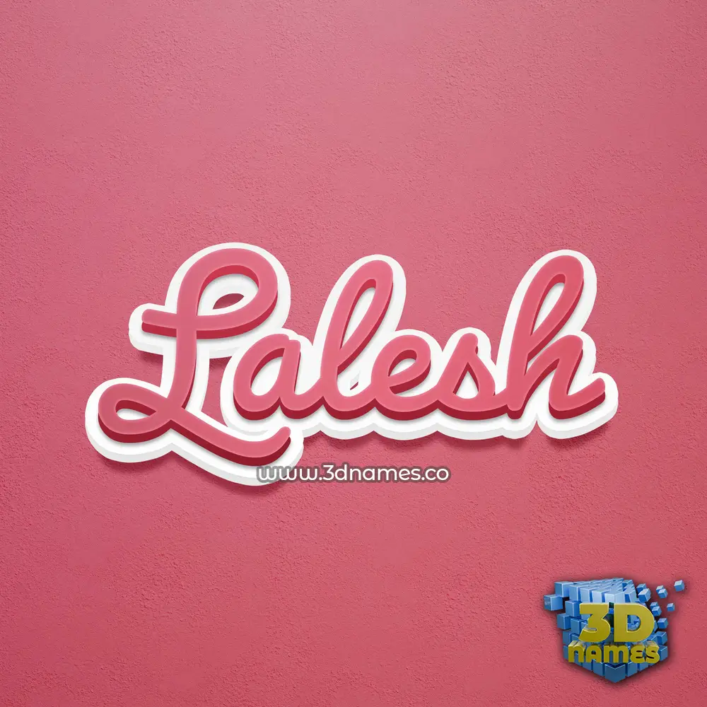 lalesh in Red Scribble style - 3D name wallpaper