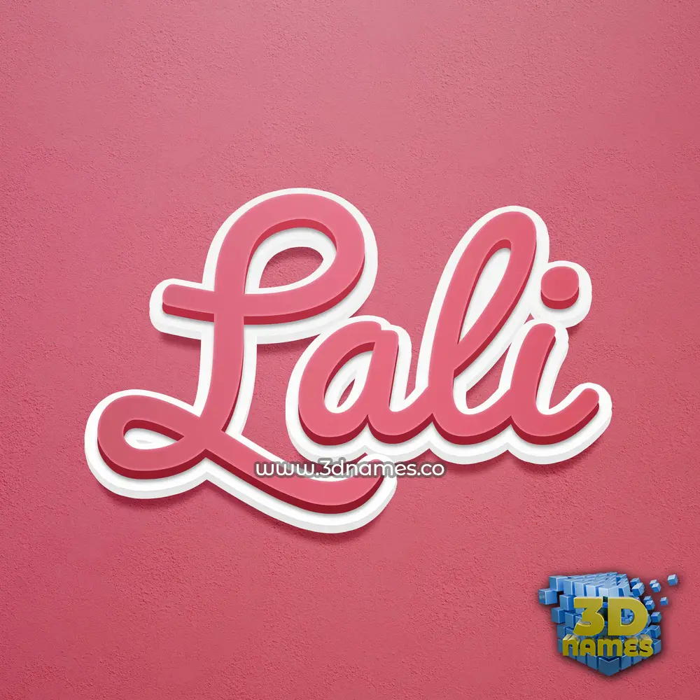 lali in Red Scribble style - 3D name wallpaper