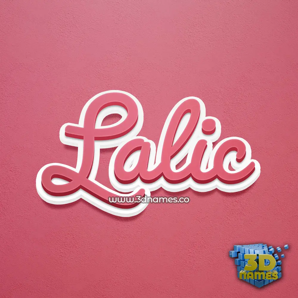 lalic in Red Scribble style - 3D name wallpaper