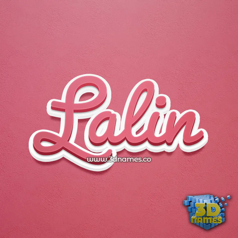 lalin in Red Scribble style - 3D name wallpaper