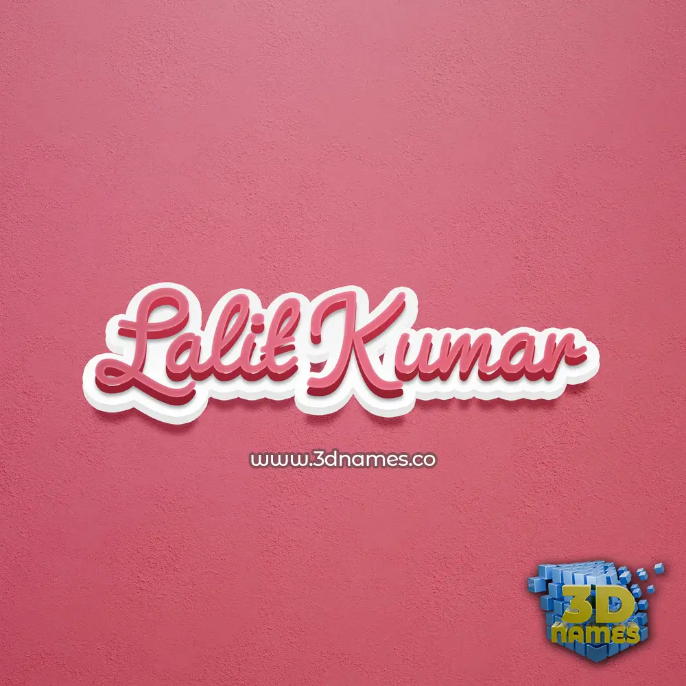 lalit kumar in Red Scribble style - 3D name wallpaper