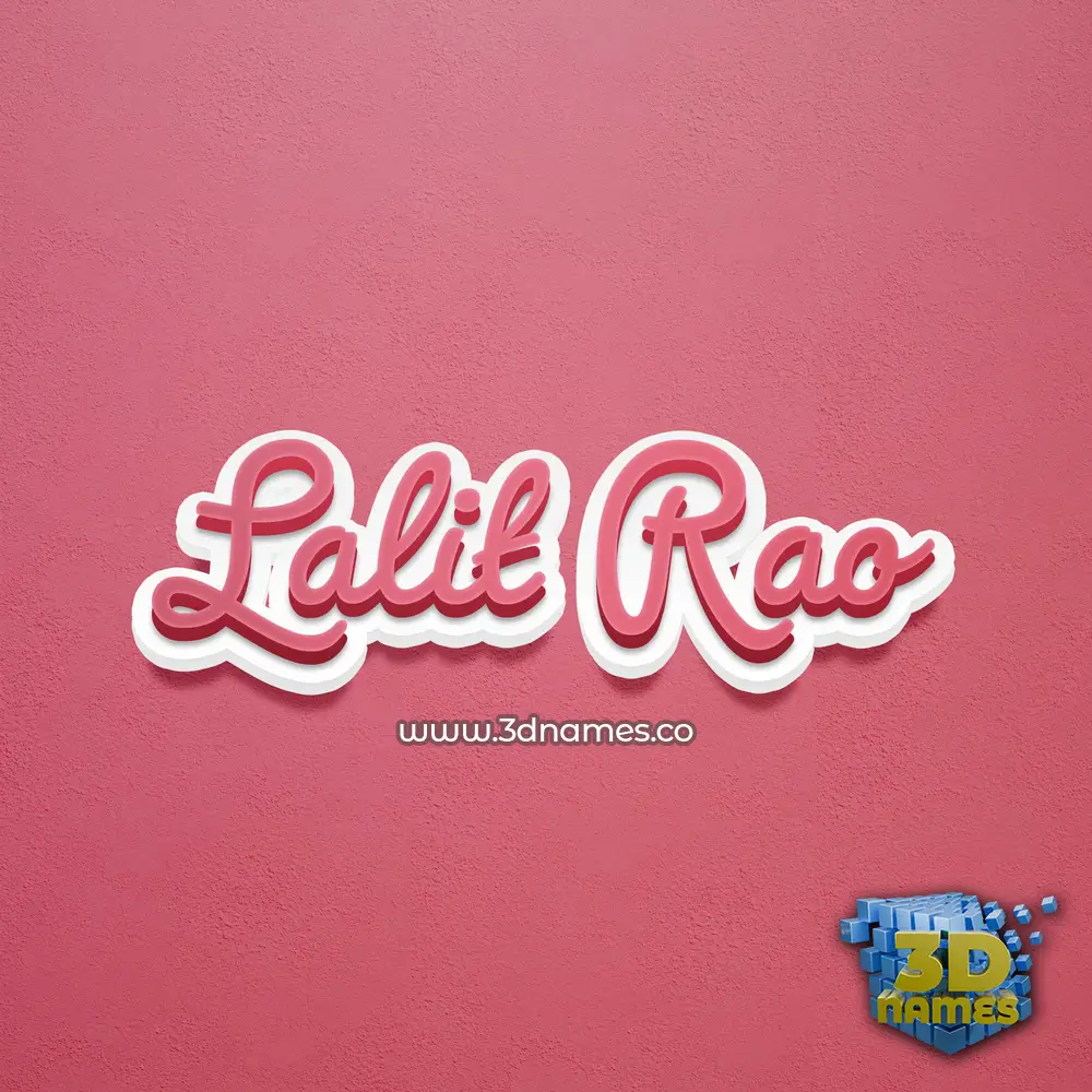 lalit rao in Red Scribble style - 3D name wallpaper