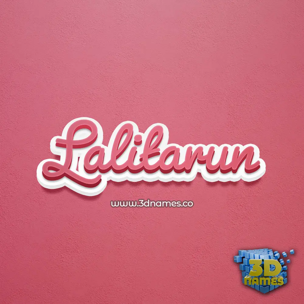 lalitarun in Red Scribble style - 3D name wallpaper