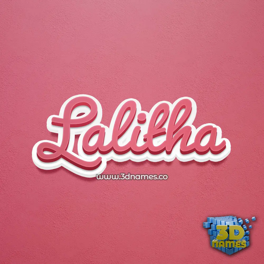 lalitha in Red Scribble style - 3D name wallpaper